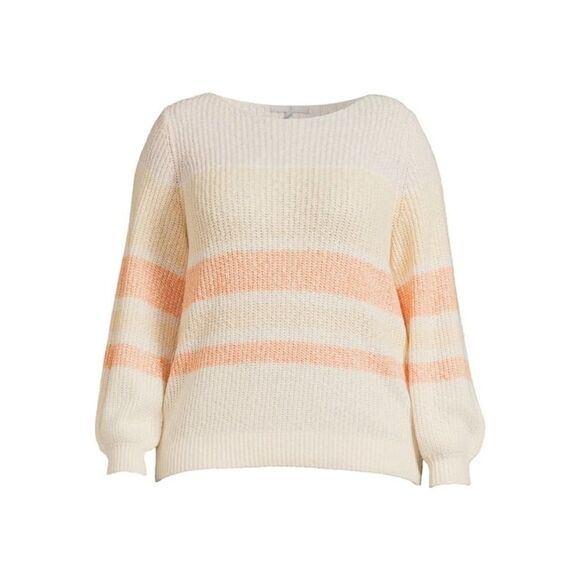 Heart N' Crush Women's Plus Size Boatneck Colorblocked Cozy Sweater - Picture 4 of 6